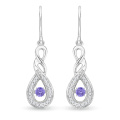 Blue Stone Dacing Bijoux en diamant 925 Silver Dangle Earring Wholesale